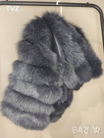 Палто от естествен косъм в тъмно син цвят, снимка 9 - Якета - 38721395