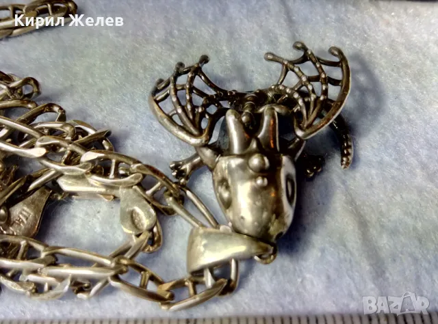 ФИГУРАЛЕН СРЕБЪРЕН ПЕНДАНТ ЛАКИРАНО СРЕБРО ВИСОКА ПРОБА със СРЕБЪРЕН ЛАНЕЦ СРЕБРО 925 ITALY 49837, снимка 3 - Колиета, медальони, синджири - 49275095