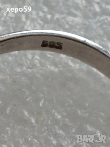 Лот от 4 златни пръстена-диаманти рубин, аметист,оникс,перла,гема,, снимка 10 - Пръстени - 52226850