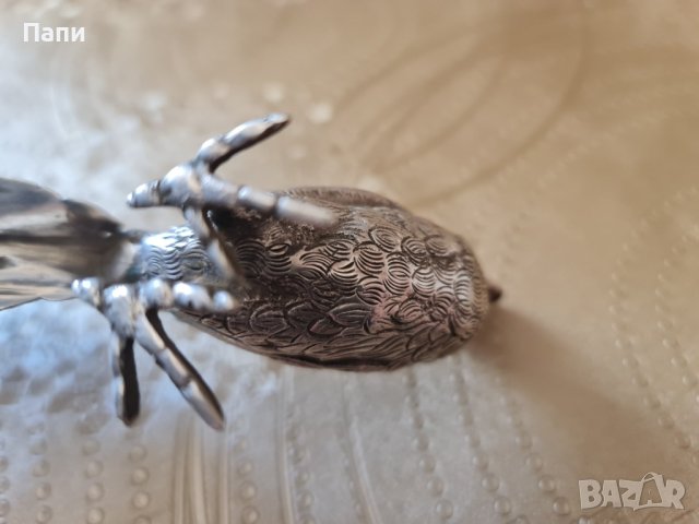 Сребърна фигура на фазан, снимка 13 - Антикварни и старинни предмети - 40664534