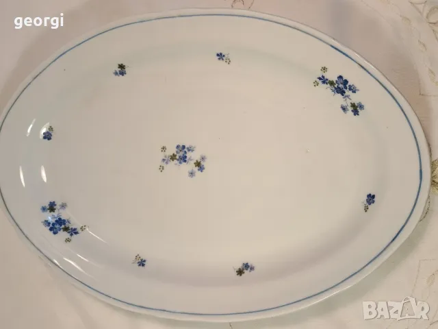 старо българско порцеланово плато елипса 25/1, снимка 2 - Сервизи - 49886625