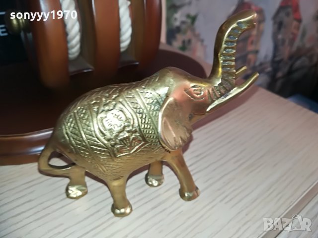 мед/месингово слонче-цвят злато 10х9х5см, снимка 11 - Колекции - 28726876
