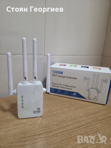 Wi-Fi усилвател / повторител – Dual Band 1200M (2.4GHz +.Поддържа 2.4G Wi-Fi усилвател / повторител, снимка 3 - Рутери - 53471334