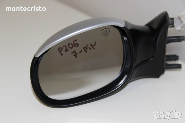 Ляво електрическо огледало Peugeot 206 (1998-2009г.) 7 пина / Сиво Пежо 206, снимка 2 - Части - 51576737