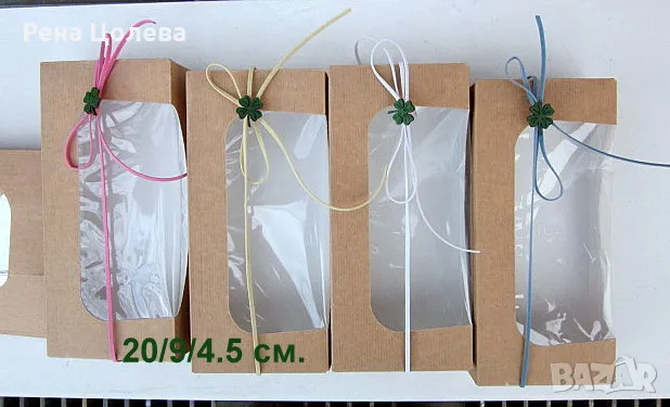 Крафт кутия с прозрачен капак за подаръци, снимка 3 - Други - 48464361