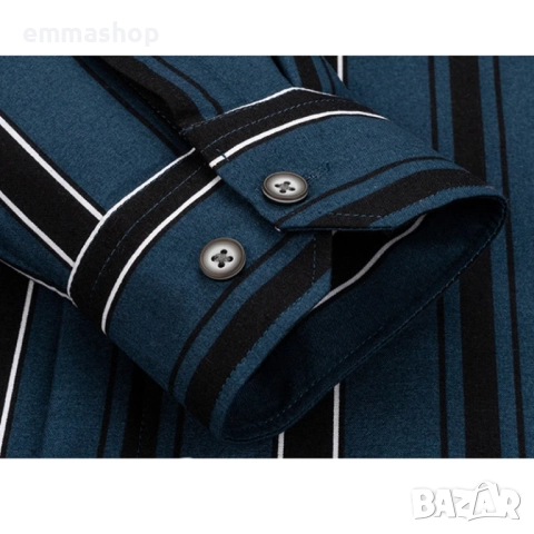 Мъжка риза с дълъг ръкав, размер L-XL Бюст: 105-110cm талия: 91-96cm ​Височина: 185-190cm, снимка 2 - Ризи - 52439781