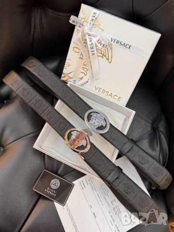Колан+сертификат+торбичка 3,5см versace, снимка 6 - Колани - 52093117