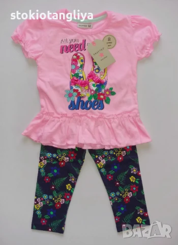 Комплект за момиче, клин и туника, размер 92 см, 18-24 месеца