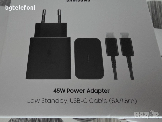 Samsung 45W оригинален адаптер с оригинален кабел,запечатани