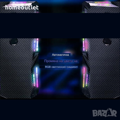 Геймърско бюро LED, HLONONE ZZLED16, 160 × 60 см, Черно, снимка 3 - Бюра - 44879965