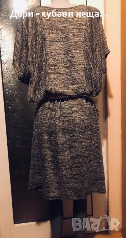 Рокля в меланж и златисто🍀❤️L/XL,XL❤️🍀арт.4506, снимка 4 - Рокли - 38967728