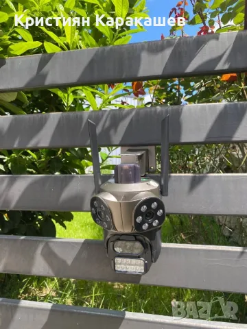 Тройна Външна WiFi Камера с три ектрана 10MP, ICSee, снимка 2 - IP камери - 50312073