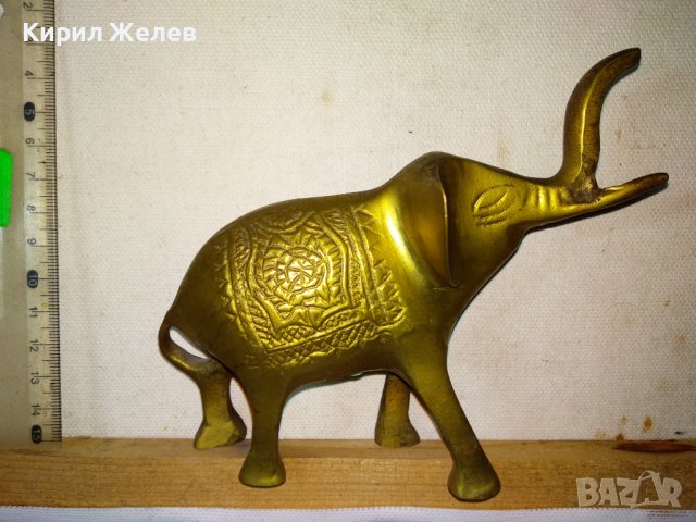 СИМПАТИЧНА КЪСМЕТЛИЙСКА ДЕКОРАТИВНА ОРНАМЕНТИРАНА МЕСИНГОВА ФИГУРКА СЛОНЧЕ 42696, снимка 2 - Статуетки - 43876664