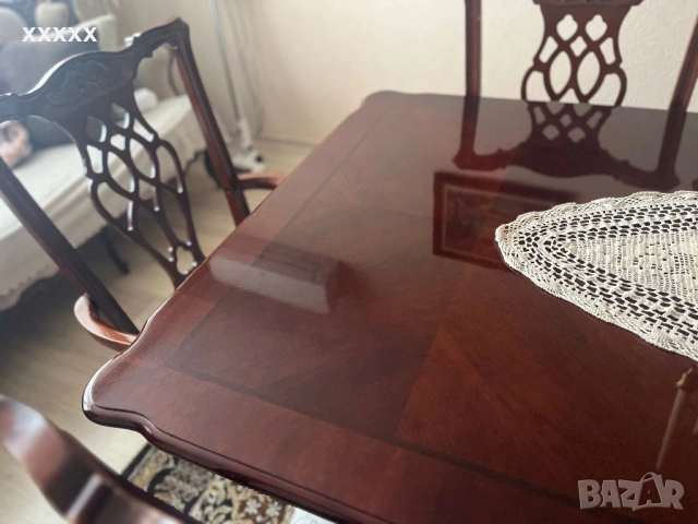 Стилна маса със шест стола , снимка 3 - Маси - 53594635