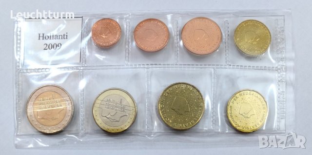 Пълен сет евромонети Нидерландия 2009 от 1 цент до 2 евро