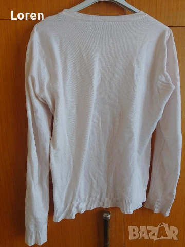 Бяла мека памучна блузка , снимка 2 - Блузи с дълъг ръкав и пуловери - 53580502