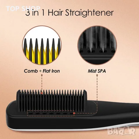 Керамична парна преса за изправяне и стилизиране от FUGACAL, снимка 2 - Преси за коса - 48763613