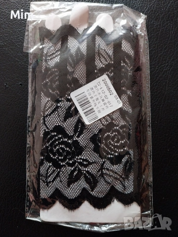 Еластични дантелени ръкавици в черно, телесен цвят с зелени и черни цветя , снимка 8 - Ръкавици - 48510794