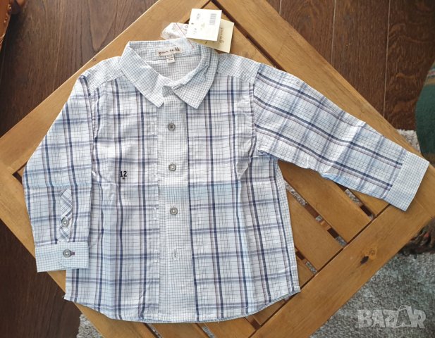 Комплект риза с дълъг ръкав и дънков гащеризон с подплата Grain De Ble, снимка 7 - Комплекти за бебе - 43447741