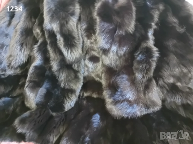 Разкошно дълго палто от черна лисица бутиково/Разкроен модел с вталяване и , снимка 5 - Палта, манта - 52524109