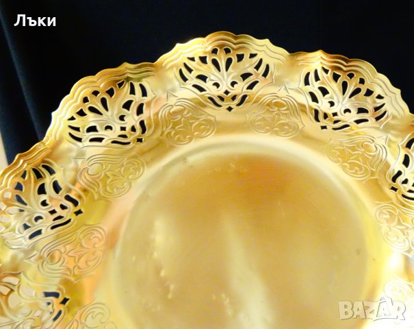 Старинна месингова фруктиера,маркирана. , снимка 4 - Антикварни и старинни предмети - 29068993