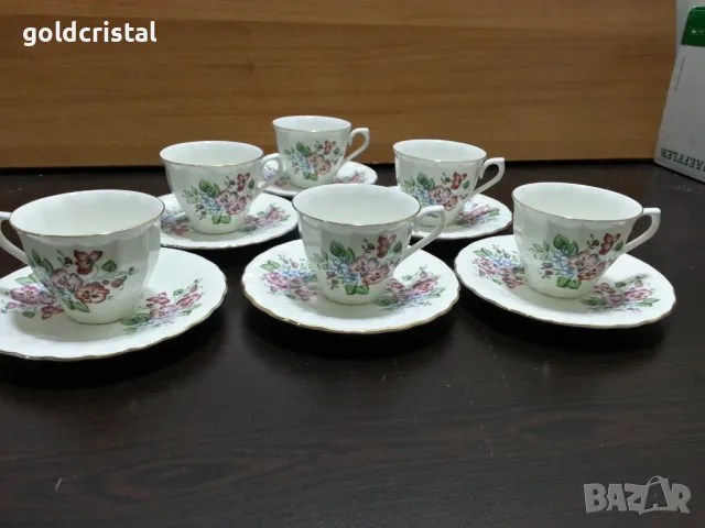 Стар български костен порцелан Бононя чашки за кафе , снимка 3 - Антикварни и старинни предмети - 48683881