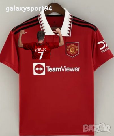 Cr7 Man Unaited Red And Black Комплект тениска шорти сезон 2023 ново Роналдо  / Ronaldo