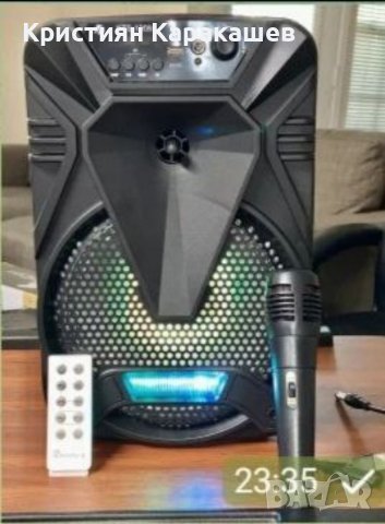 ПОРТАТИВНА КАРАОКЕ ТОНКОЛОНА 8 ИНЧА KTS 1209 С МИКРОФОН - USB/BLUETOOTH/TF/REMOTE И ДРУГИ, снимка 1