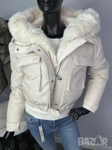 Уникално късо зимно яке с пух три цвята , снимка 9 - Якета - 47977264