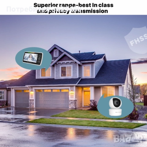 Бебефон с Голям Екран и Въртяща се Камера Обхват до 200M  4693 SM650, снимка 8 - Бебефони - 52632722