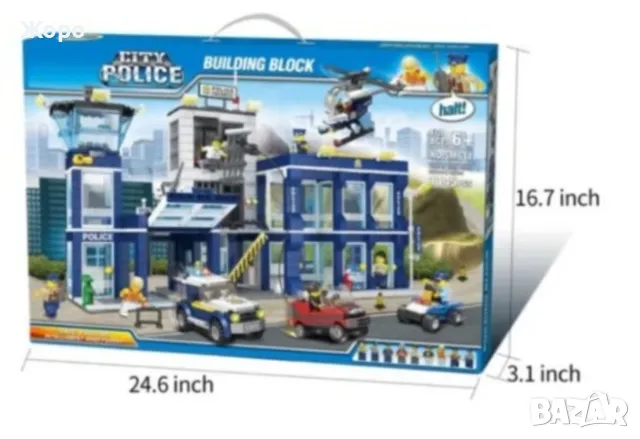 Детски конструктор полицейски участък"бягство от затвора"1145 елемента 0230960, снимка 14 - Коли, камиони, мотори, писти - 47610449