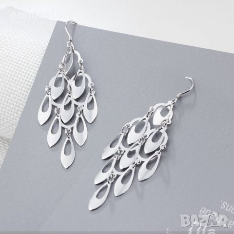 Сребърни Обеци Деси - 925 печат сребро BA219, снимка 5 - Обеци - 28147697