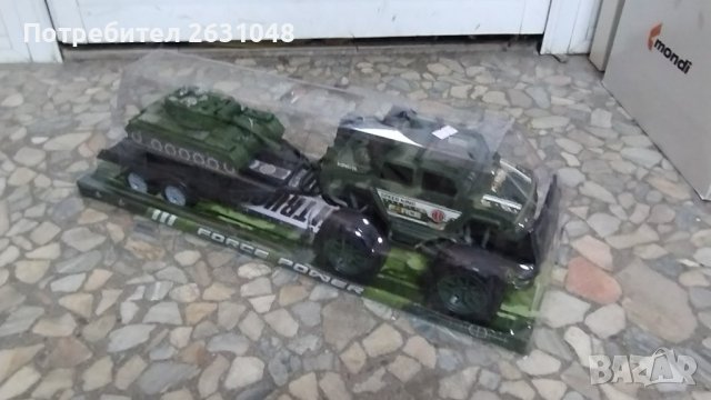 детска играчка военна кола с ремарке с танк, снимка 7 - Коли, камиони, мотори, писти - 44101816
