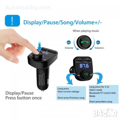 FM Transmitter Automat, X8 с два порта, снимка 5 - Аксесоари и консумативи - 28184422