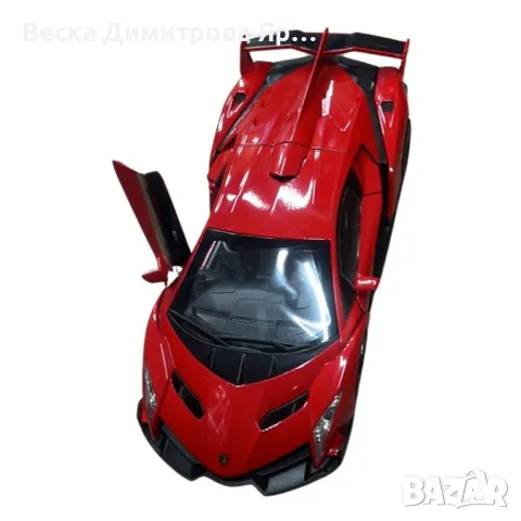 Метална количка 1:24 с реалистични светлини, звуци и дим, снимка 2 - Коли, камиони, мотори, писти - 49321370