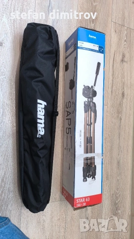 Статив Hama, модел Star 63, 3 посоки, 4кг, 60-166см, с чанта, снимка 13 - Чанти, стативи, аксесоари - 53484089