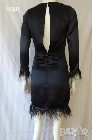 дамска рокля от естествена коприна с пера, снимка 7 - Рокли - 43670011