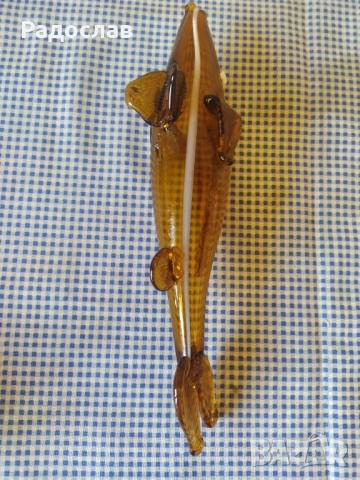 стара стъклена фигура Риба, снимка 3 - Декорация за дома - 52262187