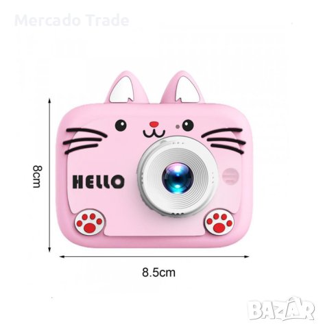 Детски фотоапарат Mercado Trade, За деца, Камера, Силиконов кейс, Hello Cat, Розов, снимка 2 - Електрически играчки - 40785752