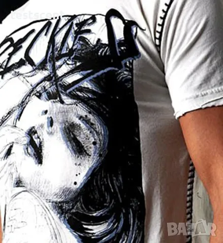 Мъжка тениска AFFLICTION Reckless Abandon in White бяла S Small, снимка 3 - Тениски - 25982991