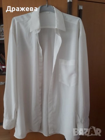 Бяла кенарена мъжка риза 100%памук, снимка 1 - Ризи - 37939744