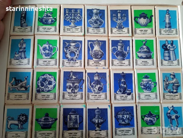 РЕДКАЖ СССР гжелъ стар порцелан стари руски кибрити стар кибрит старинни кибрити Русия , снимка 2 - Антикварни и старинни предмети - 49690231