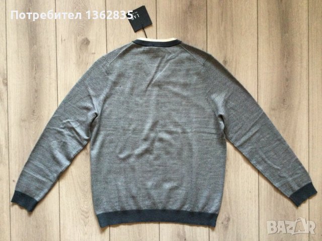 НОВ оригинален сив вълнен пуловер PAL ZILERI размер 54 / XL от Италия, снимка 4 - Пуловери - 43225578