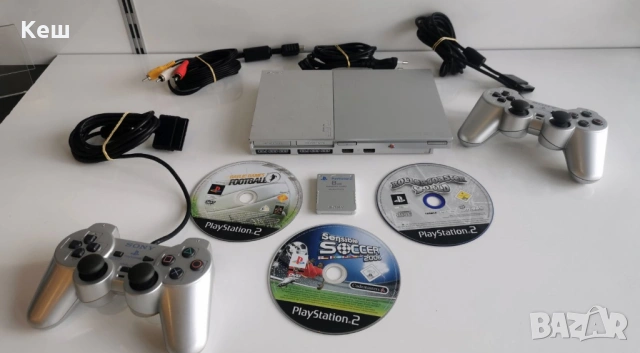 Конзола Sony PlayStation 2 slim (игри,контролери,карти)