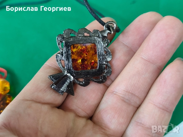 Медальон от кехлибар кръст, снимка 6 - Колиета, медальони, синджири - 52989516