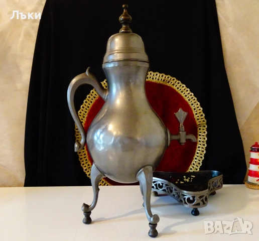 Калаен диспенсър за вино,ракия,чай,2 л.,1.1 кг. , снимка 2 - Антикварни и старинни предмети - 52280941