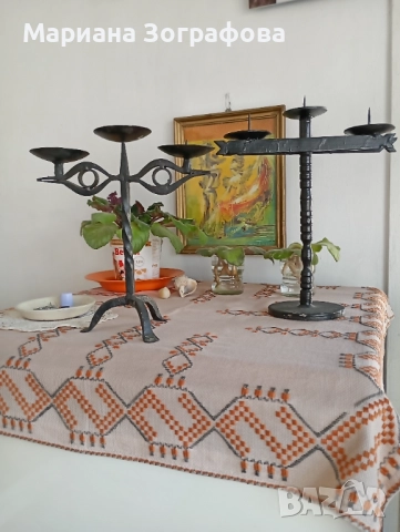 Битови предмети 20 бр., Пожарникар. брадва, Метални стойки - вино, икона, Бакърени съдове, Свещници, снимка 11 - Други ценни предмети - 50165842