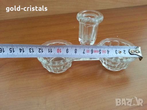 Стара стъклена солница , снимка 2 - Антикварни и старинни предмети - 28765879