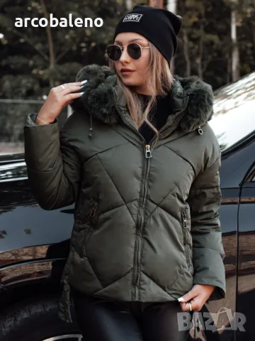 Дамско зимно ватирано яке с качулка MODIVA, 3цвята , снимка 2 - Якета - 48506798