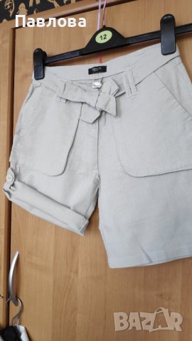 Нови къси панталонки от лен XS 34 размер, снимка 5 - Къси панталони и бермуди - 37369996